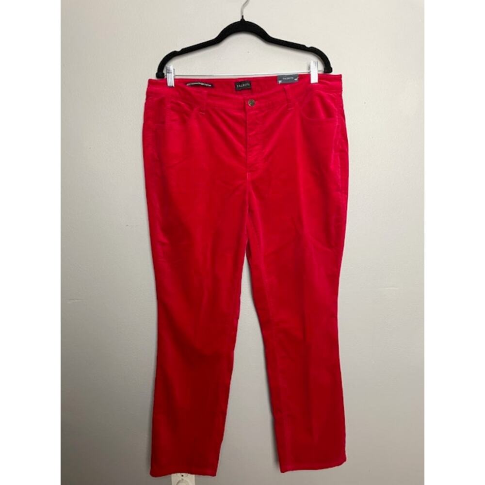 Talbots Velveteen Straight Leg Pants Red 16WP Plus Petite NWT Holiday Style